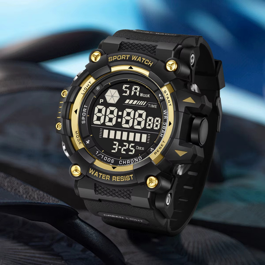 FOXBOX Armbanduhr, Quarz, Digitaluhr, Kunststoff, Schwarz, Herren - Bild 4