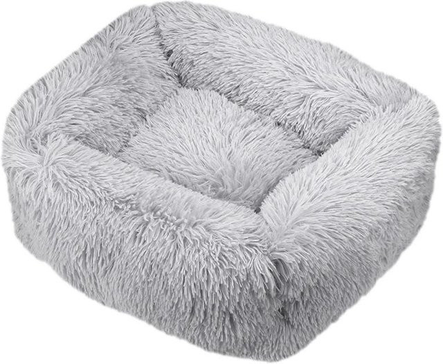 Rechteckiges Hundebett aus Plüsch von Pet Products My in Grau, B/T/H: 43 x 35 x 20 cm - Bild 1