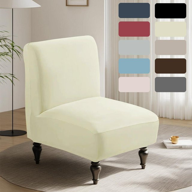 Wasserdichter und elastischer Sesselbezug von Yiran Furniture aus Büffelmilchseide in Beige, B/T/H: 33 x 46,6 x 22,9 cm - Bild 1