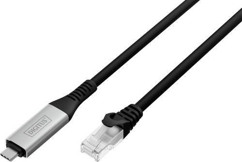Digitus USB-C auf RJ45 Ethernet Adapterkabel, 1 Gbit/s, Schwarz - Bild 1