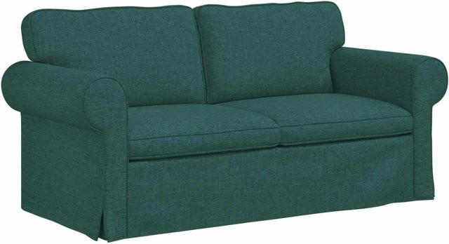 vidaXL Sofa Dunkelgrün mit Stoffbezug und Metallrahmen B/T/H: 215 x 82 x 80 cm - Bild 1