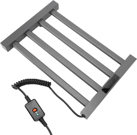 Aimo Handtuchwärmergestell Wandmontiert mit intelligenter Touch-Steuerung aus Aluminiumlegierung, Grau, B: 45 cm, H: 35 cm