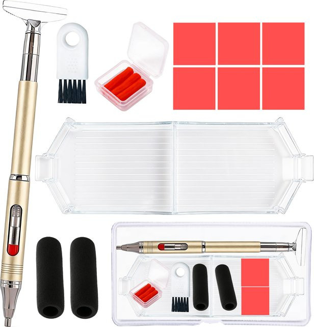 TAKEWEALTH Diamantmalerei-Stift mit Wachs in Lila, nachfüllbarer rotierender Klebepunkt-Stift für Nagelkunst und Strasswerkzeuge - Bild 1