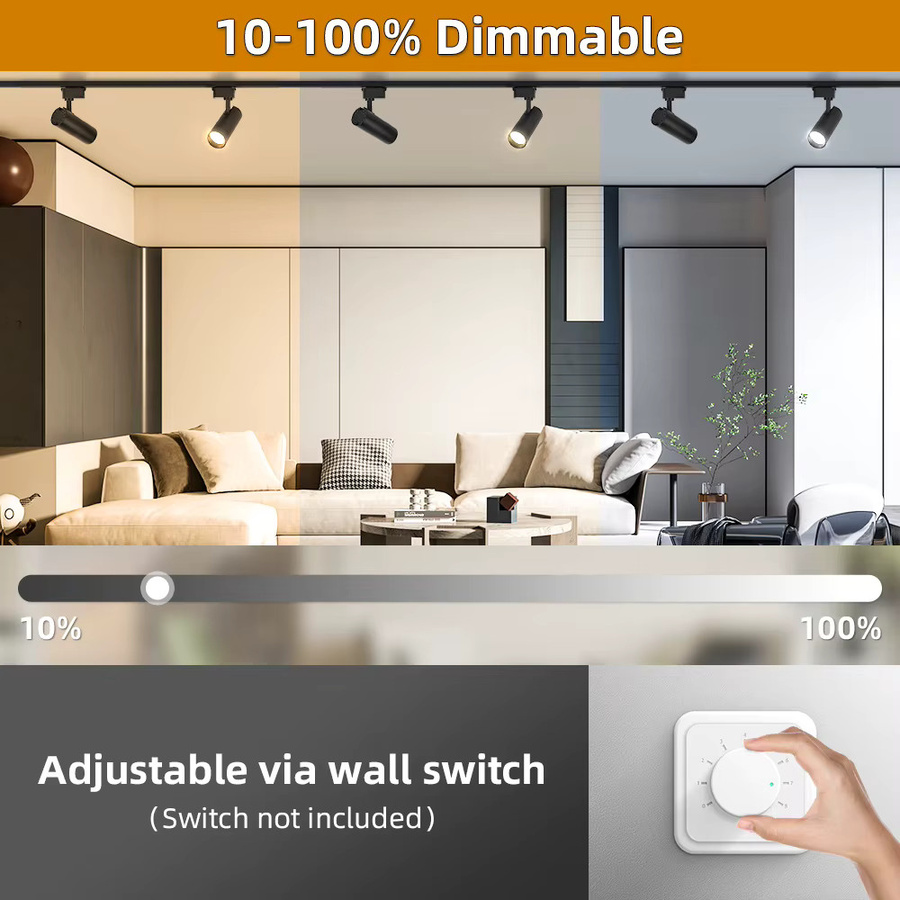 CHENBEN Dimmbare LED Schienenleuchte aus Aluminium in Silber mit 20W für Wohnzimmer und Deckenbeleuchtung - Bild 2