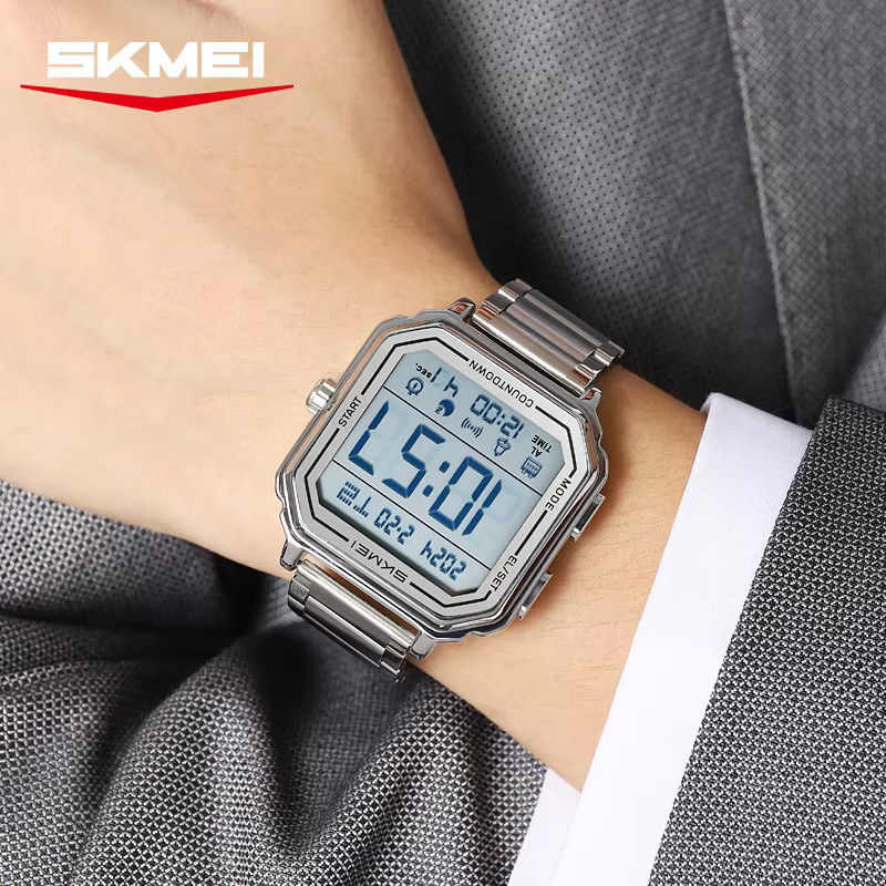 SKMEI Digitaluhr, Chronograph, Quarz, Silikon, Schwarz, Herren - Bild 5