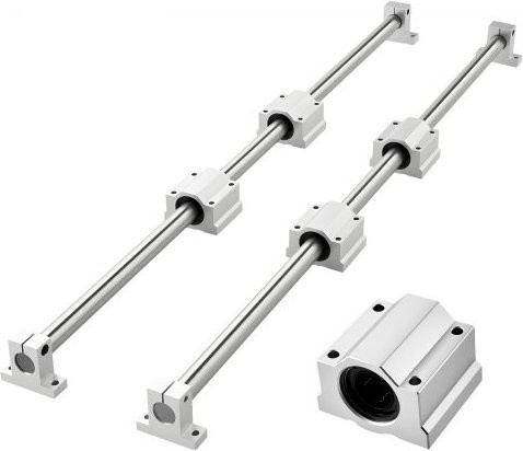 VEVOR Linearführungen SFC25 Set aus Edelstahl in Silber, 2 Linearschienen mit 1000 mm Länge und 4 Gleitblöcken für Graviermaschinen, Drehmaschinen und Fräsmaschinen - Bild 1