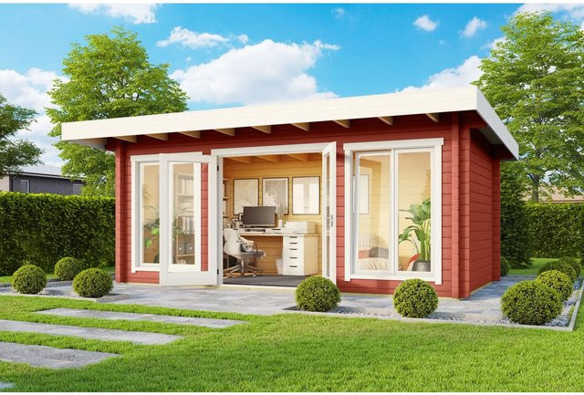 Lasita Gartenhaus Dorset Maja Flachdach in Schwedenrot lasiert B/B/H: 480 x 250 x 238 cm - Bild 1