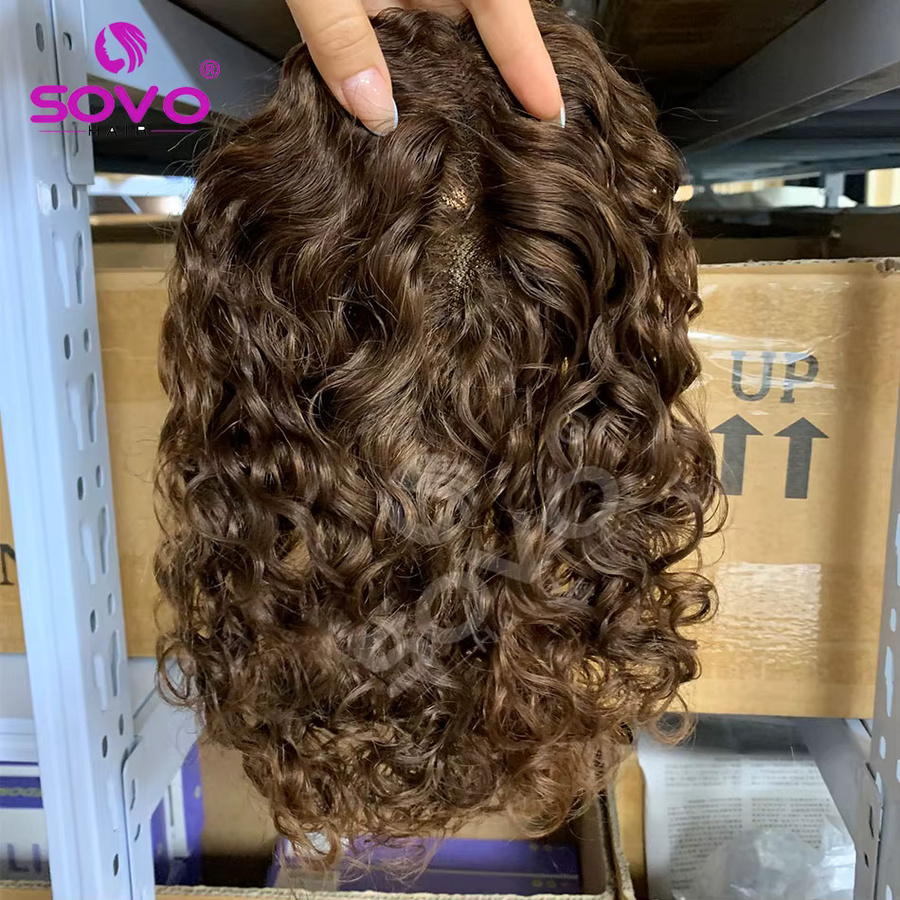 SOVO Echthaar-Toupet, gewellt, Clip-in mit Pony, Damen - Bild 2