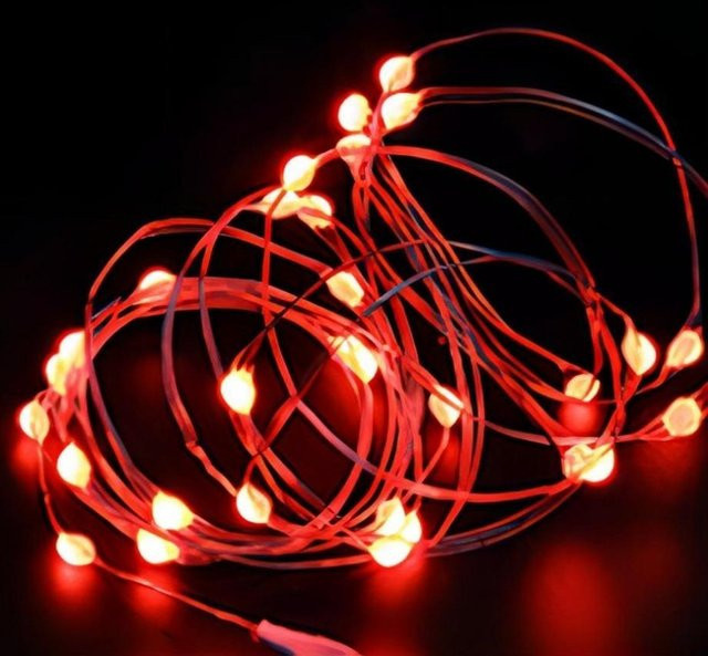 Wasserdichte LED String Lichterkette aus Kupferdraht in Rot für Weihnachten, Hochzeit und Party, 30m - Bild 1