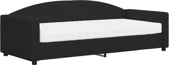 vidaXL Tagesbett mit Matratze Schwarz aus Stoff und Schaumstoff B/T/H: 90 x 200 cm - Bild 1