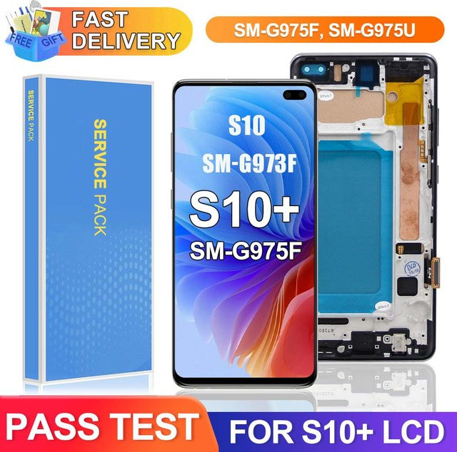 Samsung Galaxy S10 Plus S10+ G975 G975F LCD-Display mit Rahmen in Grün - Bild 1