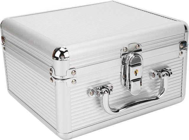 TOMTOP JMS Aufbewahrungsbox für 20 Festplatten (2,5 Zoll) mit Sicherheitsschloss und Griff in Weiß und Silber - Bild 1