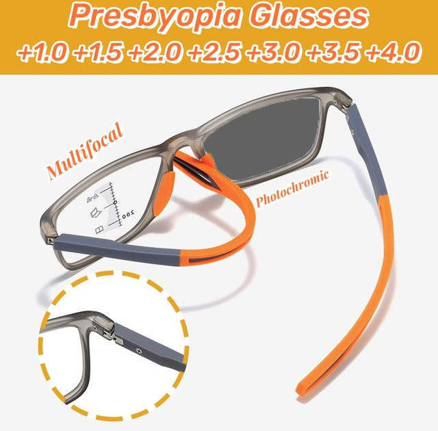 ERIKOLE Lesebrille Unisex, Vollrand, rectangular, Kunststoff, Photochrome - Bild 1
