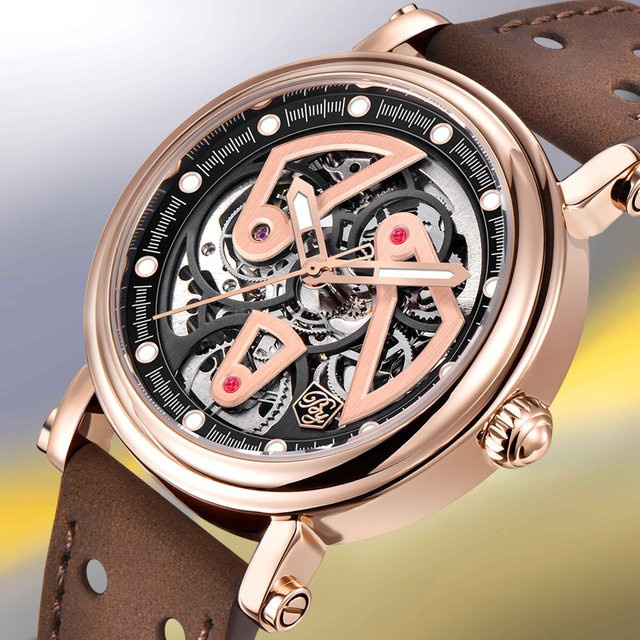 BENYAR Armbanduhr Automatik, Edelstahl, Blau, Roségold, 40 mm, Herren - Bild 1