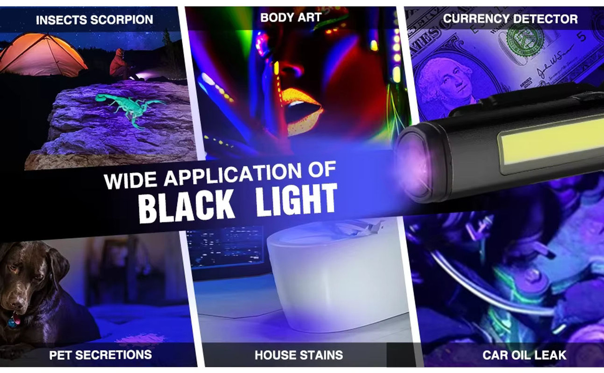 KDULIT 4-in-1 Multifunktions-LED-Stift-Taschenlampe in Schwarz mit wiederaufladbarem 800-mAh-Akku und Magnetismus - Bild 6