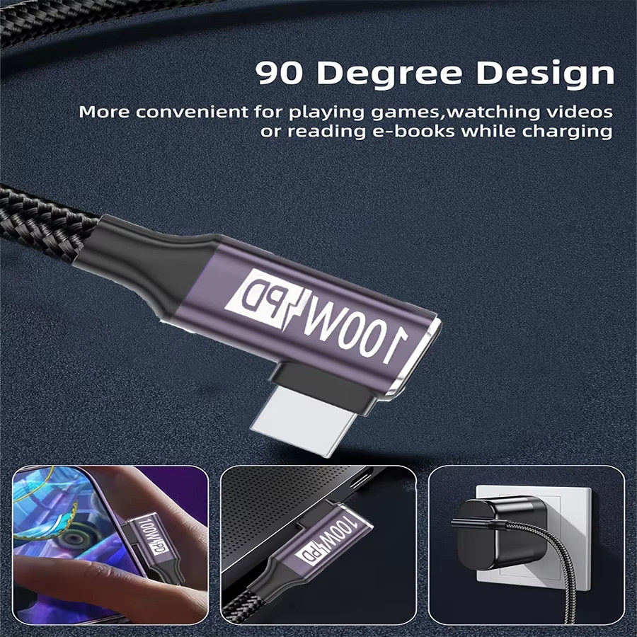 USB-C auf USB-C Schnellladekabel in Grau für iPhone 16, 15 Pro Max und Samsung Galaxy S24, S23, S22, S21, S20, S10 und weitere Modelle - Bild 2