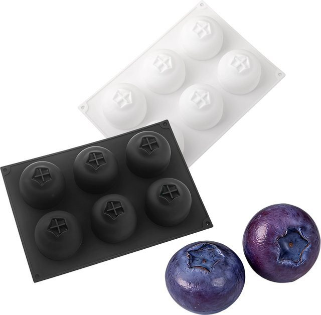 Meibum Silikon Backform für Mousse und Dessert in Blaubeerform mit 6 Hohlräumen - Bild 1