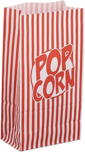 Relaxdays Popcorntüten aus Papier in Rot und Weiß, 144er Set, B: 26 cm, T: 13 cm, H: 8 cm - Bild 1
