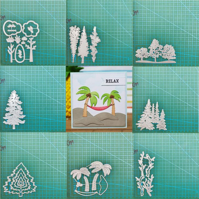 Metall Schneidestempel in Baum-Optik für Scrapbooking und DIY-Bastelarbeiten, Silber - Bild 1