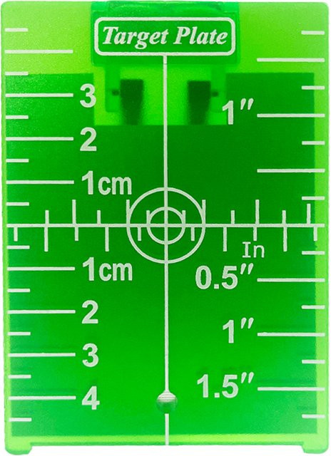 Huepar Green Target Plate Card mit Ständer für Green Beam Cross Line Laser Levels, magnetisch aufhängbar, Farbe: Grün - Bild 1