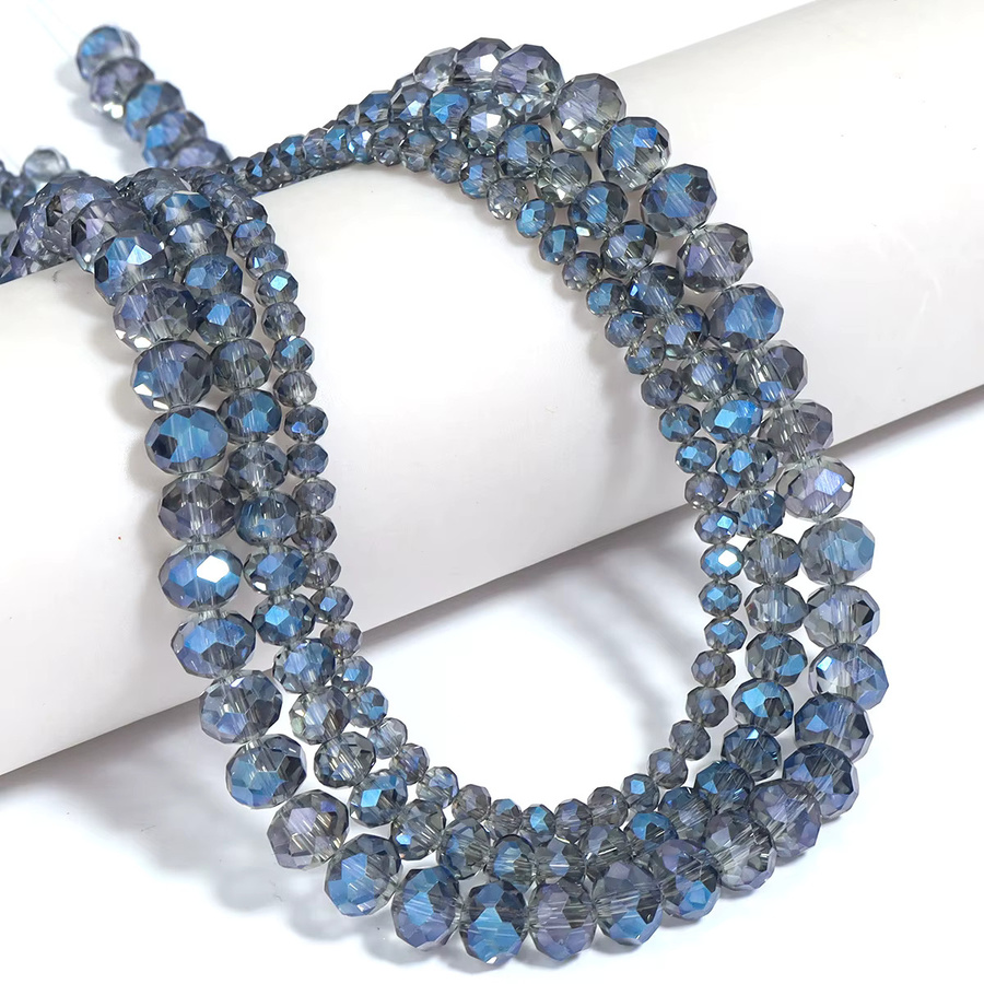 louleur Kristallperlen, Glas, Tinte, blau, 4 6 8 mm, Rondelle - Bild 6