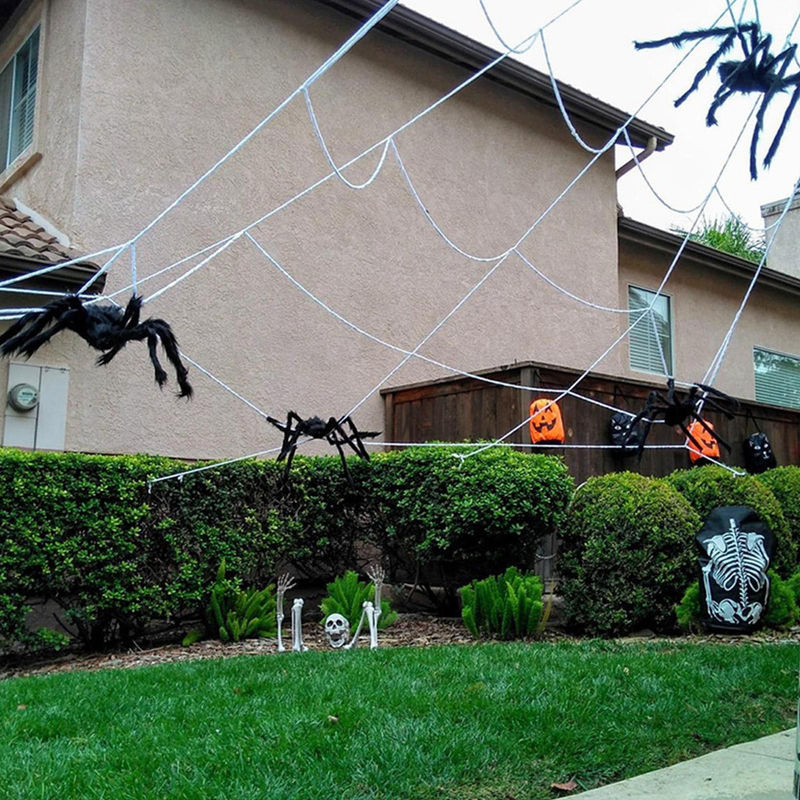 TOMTOP JMS Riesige Halloween-Spinne, schwarz, weich behaart und posierbar, Dekoration mit 90 cm Breite - Bild 5