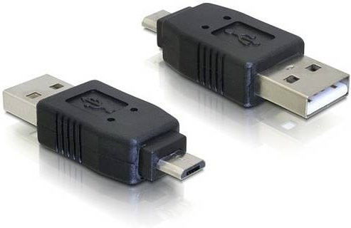 Delock USB 2.0 Adapter von Micro-B auf USB-A in Schwarz 65036 - Bild 1