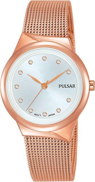 Pulsar Armbanduhr, Quarz, Edelstahl, Weiß, 30 mm, Damen - Bild 1