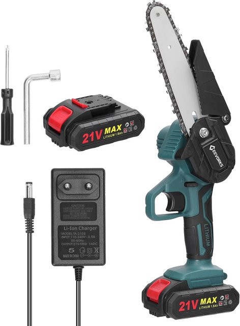 Aimo Akku Astsäge 21V mit 6 Zoll Schachtel und 2 Akkus 1500mAh für Einhand-Anwendung - Bild 1