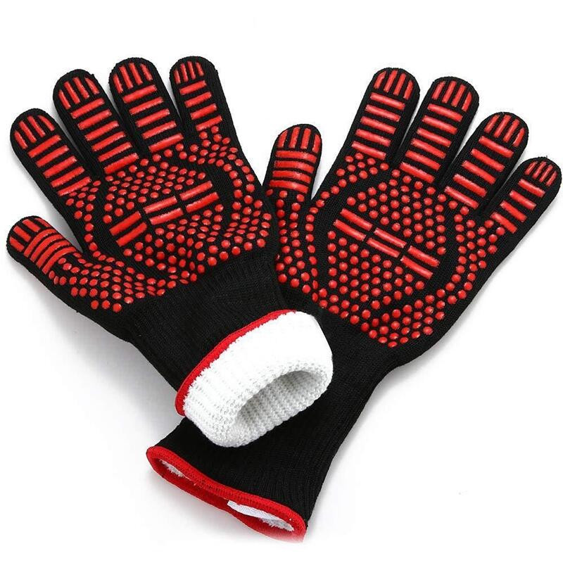 Hitzebeständige Grillhandschuhe aus Silikon von Household supplies MH, feuerfeste und rutschfeste Ofenhandschuhe zum Grillen, Kochen und Backen - Bild 2
