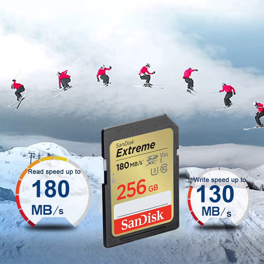SanDisk Extreme SD-Karte UHS-I mit bis zu 180MB/s für 4K UHD Videokameras und SLR-Kameras, Schwarz - Bild 2