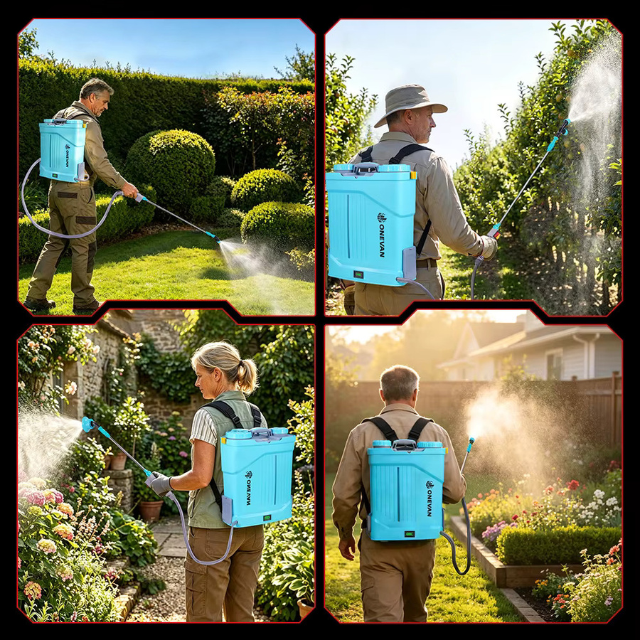 ONEVAN Hochleistungs-Elektrosprüher in Blau mit 20 l Fassungsvermögen für Landwirtschaft, Garten und Rasen, kompatibel mit Makita 21V Akku - Bild 2