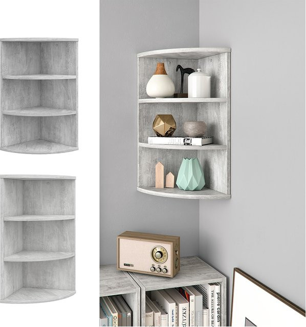 VICCO Eckregal ECKI 0,5 Standregal in Grau mit Melaminharzbeschichtung für Küche und Bad, B/T/H: 44,9 x 60,0 x 3,0 cm - Bild 1