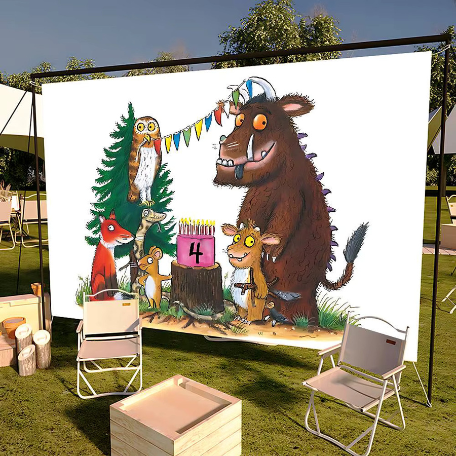 52TOYS Fotohintergrund mit Cartoon-Tierillustration in Mehrfarbig für Studio-Dekorationen und Events - Bild 5