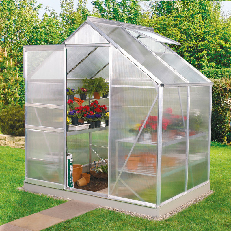 Vitavia Gewächshaus Venus 2500 in Silber mit Aluminiumrahmen und Polycarbonat-Platten, 2,5 m² - Bild 3