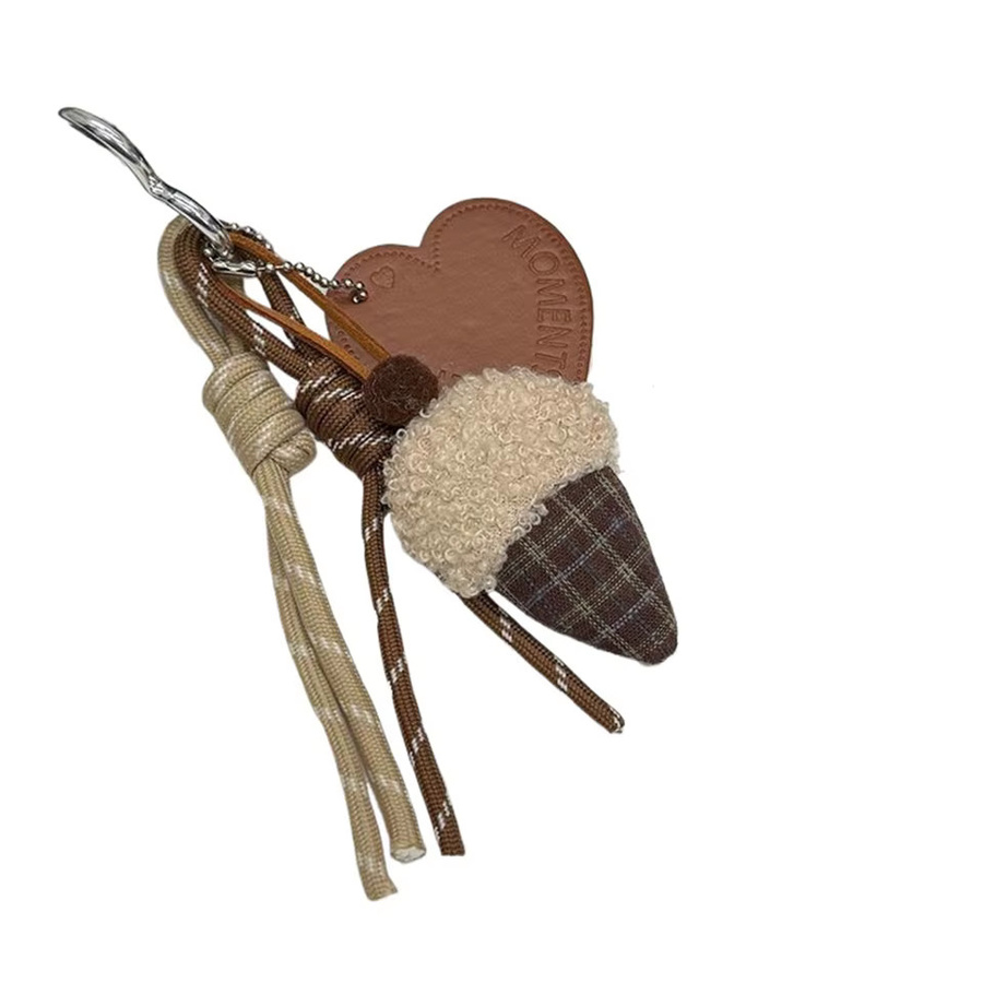 ZAKOL Schlüsselanhänger Plüsch-Hase, Lederherz-Anhänger, Unisex - Bild 3