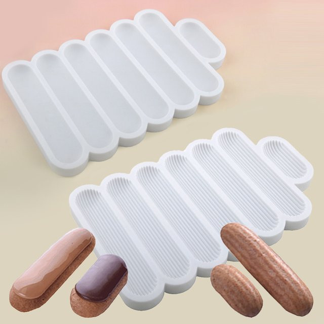 Silikon Backform für Eclairs und Puffkuchen in Weiß - Bild 1