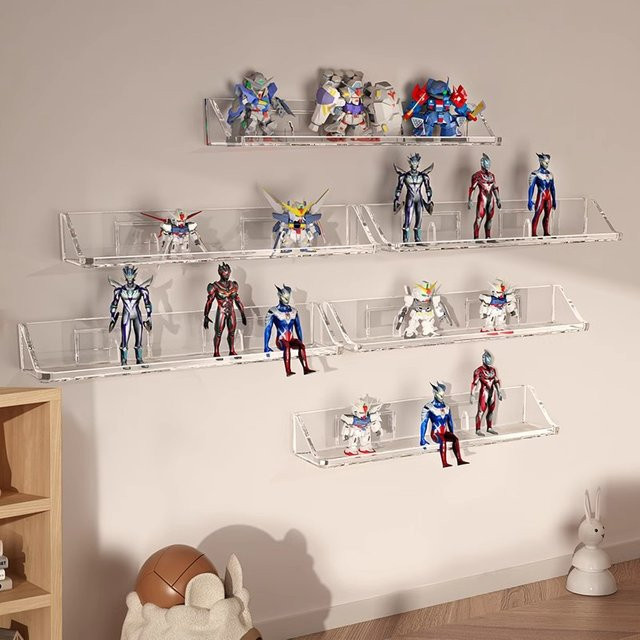 Modernes Wandregal aus transparentem Kunststoff für Ultraman-Modelle, Bausteine und Tierfiguren - Bild 1