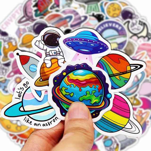 LOLEDE Kawaii Aufkleber Set mit Weltraum- und Planetenmotiven in Multicolour für Scrapbooking und Bürobedarf - Bild 1
