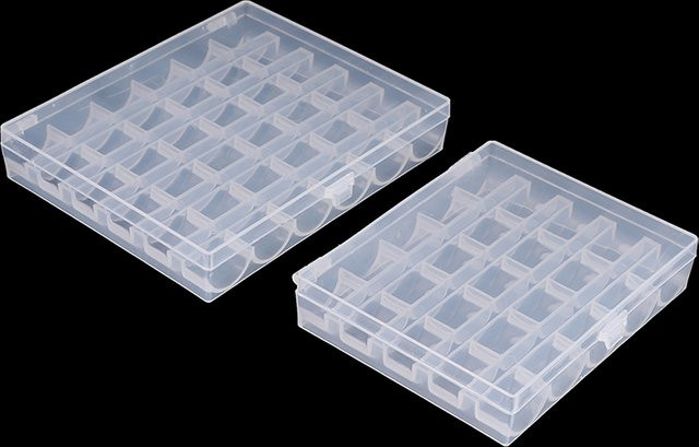 Transparente Kunststoff Spulenbox für Handwerk und Nähen, Tragbarer Organizer für 25/36 Spulen - Bild 1