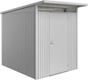 Biohort Gerätehaus AvantGarde aus Metall in Silber Metallic mit Pultdach und Standardtür, B/T/H: 174 x 214 x 218 cm - Bild 2