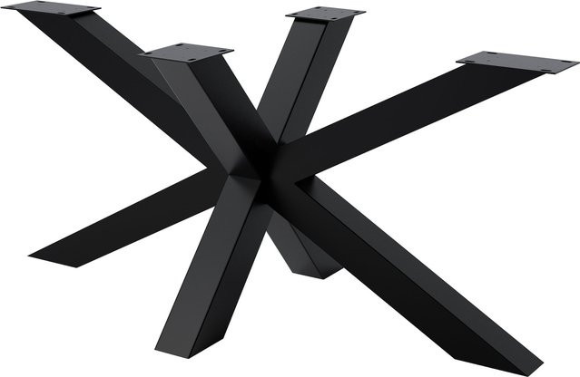 CLP Tischgestell Harlan aus Metall in Schwarz Matt, stabiles X-Frame Tischbein für Esstische und DIY-Projekte, belastbar bis 300 kg - Bild 1