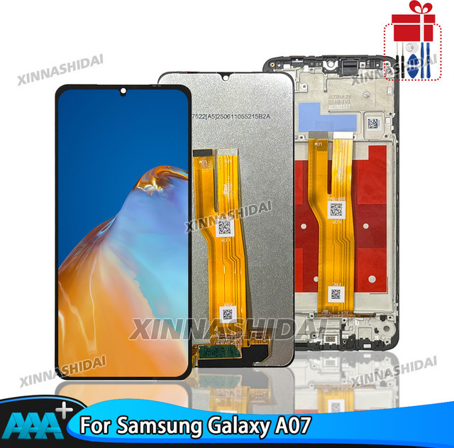 Samsung A07 TFT LCD Display mit Touchscreen Digitizer und Rahmen in Schwarz - Bild 1