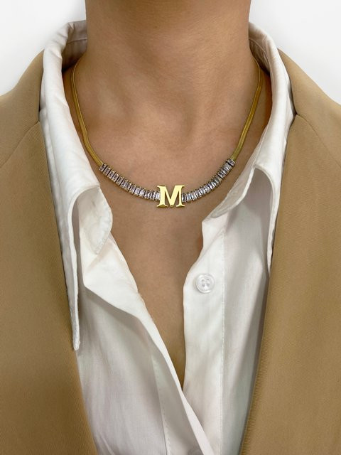 Peri'sbox Choker Halskette, Edelstahl, Gold, Zirkonia, Damen - Bild 1