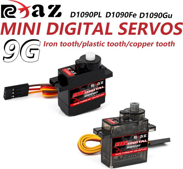 RCXAZ Mini-Digitalservo, 180°, für RC Starrflügelflugzeug Roboter Boot, Servomotor - Bild 1