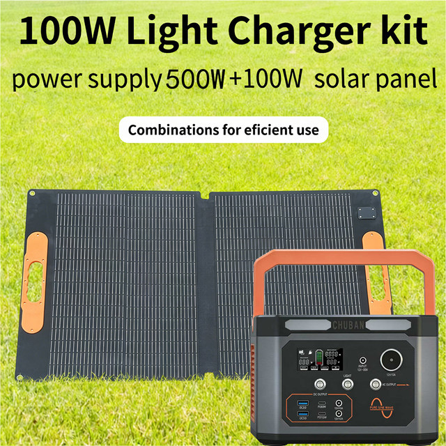 CHUBAN Tragbare Powerstation 500W mit 100000mAh Kapazität und optionalem 100W Solarpanel, Solargenerator in Schwarz mit reiner Sinuswelle, 220V und USB-C-Anschluss - Bild 1