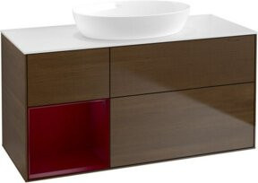 V&B Waschtischunterschrank Finion mit Wandbeleuchtung, Farbe: Weiß, B/T/H: 120 x 50,1 x 50,1 cm - Bild 1
