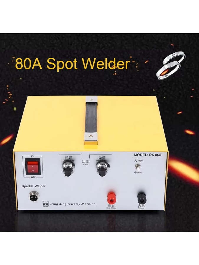 CNCEST Puls-Punktschweißgerät 400W mit 80A einstellbar für Gold, Silber und Schmuck, Elektrische Lötmaschine in Gelb - Bild 4