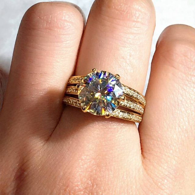 Huitan Ring, Gold, Zirkonia, Damen - Bild 1