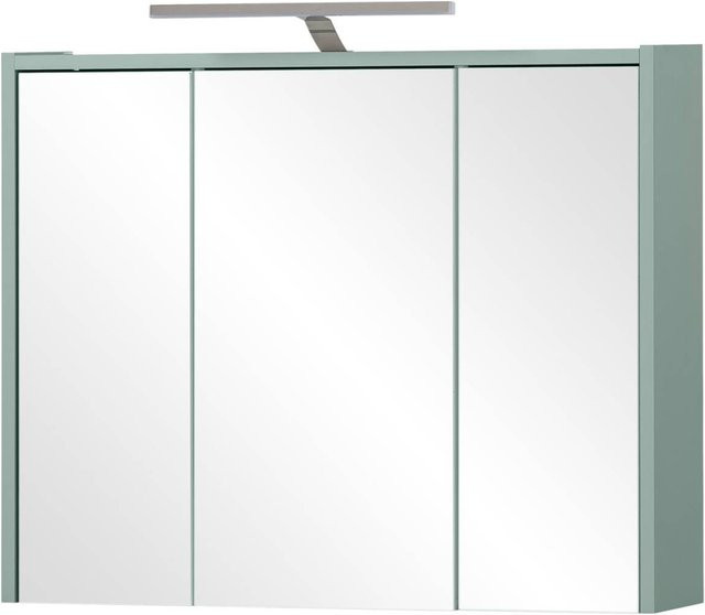 Spiegelschrank Flag von Möbelpartner in Pistazie mit LED-Beleuchtung und Steckdose, B/H/T: 74,5 x 64 x 16 cm - Bild 1